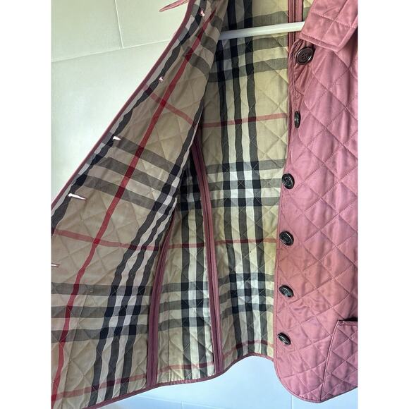 Authentic Burberry Brit Copford Diamond Quilted Jacket Light Crimson Size Small - Picture 4 of 12